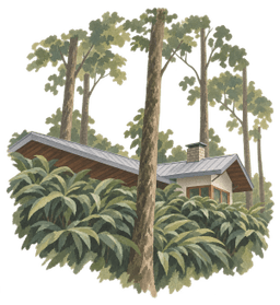 Estate cabin illustration
